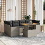 7-piece garden sofa set with gray PE rattan cushions by vidaXL, Garden sets - Ref: Foro24-3271214, Price: 518,78 €, Discount: %