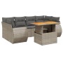 7-piece garden sofa set with gray PE rattan cushions by vidaXL, Garden sets - Ref: Foro24-3272096, Price: 524,99 €, Discount: %