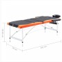 Klappbare Massageliege 3 Zonen Aluminium schwarz und orange von vidaXL, Massageliegen - Ref: Foro24-110235, Preis: 153,68 €, ...