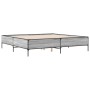 Estructura cama madera ingeniería metal gris Sonoma 200x200 cm de vidaXL, Camas y somieres - Ref: Foro24-3279780, Precio: 152...