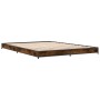 Estructura cama madera ingeniería metal roble ahumado 150x200cm de vidaXL, Camas y somieres - Ref: Foro24-845143, Precio: 100...