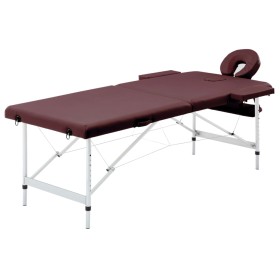 Folding massage table 2 zones purple aluminum by vidaXL, massage tables - Ref: Foro24-110196, Price: 162,42 €, Discount: %