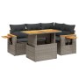 Set Gartensofas mit Kissen 5 Stück synthetisches Rattangrau von vidaXL, Gartensets - Ref: Foro24-3271739, Preis: 406,85 €, Ra...