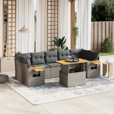 Garden sofa set 8 pieces and gray synthetic rattan cushions by vidaXL, Garden sets - Ref: Foro24-3273433, Price: 586,99 €, Di...