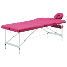 Camilla de masaje plegable 3 zonas aluminio rosa de vidaXL, Mesas de masaje - Ref: Foro24-110197, Precio: 159,94 €, Descuento: %