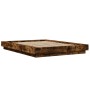 Bed frame with LED lights smoked oak wood 120x200 cm by vidaXL, Beds and slatted bases - Ref: Foro24-3281109, Price: 165,99 €...