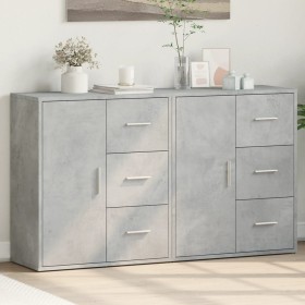 Aparador de madera ingeniería 2 uds gris hormigón 60x31x70 cm de vidaXL, Aparadores - Ref: Foro24-3276556, Precio: 149,99 €, ...