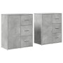 Aparador de madera ingeniería 2 uds gris hormigón 60x31x70 cm de vidaXL, Aparadores - Ref: Foro24-3276556, Precio: 149,99 €, ...