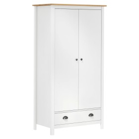 2-türiger Kleiderschrank Hill aus massivem Kiefernholz weiß 89x50x170cm von vidaXL, Kleiderschränke - Ref: Foro24-288950, Pre...