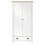 Armario de 2 puertas Hill madera maciza pino blanco 89x50x170cm de vidaXL, Armarios roperos - Ref: Foro24-288950, Precio: 281...