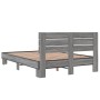 Estructura cama madera ingeniería metal gris Sonoma 140x200 cm de vidaXL, Camas y somieres - Ref: Foro24-3280150, Precio: 154...