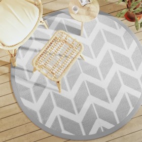 Outdoor gray PP Ø160 cm carpet by vidaXL, Outdoor protectors - Ref: Foro24-368523, Price: 24,99 €, Discount: %