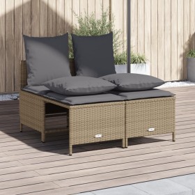 Garden sofa set with 4-piece synthetic rattan beige cushions by vidaXL, Garden sets - Ref: Foro24-368383, Price: 187,99 €, Di...