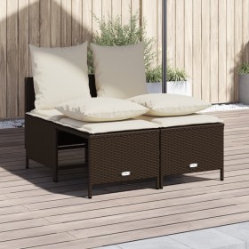 Set mit 4 Gartensofas und -kissen Kunstrattanbraun von vidaXL, Gartensets - Ref: Foro24-368381, Preis: 177,99 €, Rabatt: %