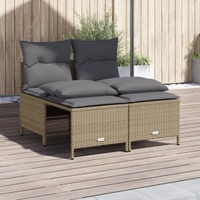 Garden sofa set with 4-piece synthetic rattan beige cushions by vidaXL, Garden sets - Ref: Foro24-368374, Price: 187,32 €, Di...