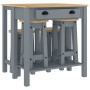 5-piece solid pine wood bar set in gray. by vidaXL, Furniture sets for kitchens and dining rooms - Ref: Foro24-3217076, Price...