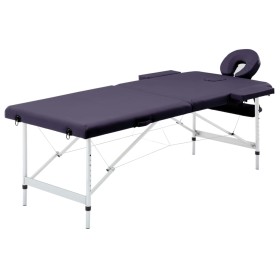 Camilla de masaje plegable 2 zonas aluminio morado de vidaXL, Mesas de masaje - Ref: Foro24-110195, Precio: 151,55 €, Descuen...