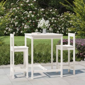 Garden table set and high stools 3 pieces white pine wood by vidaXL, Garden sets - Ref: Foro24-3154736, Price: 212,04 €, Disc...