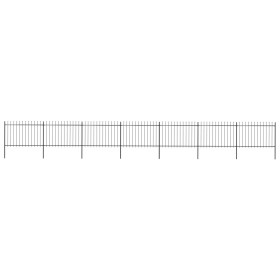 Garden fence with black steel spear points 11.9x1.2 m by vidaXL, fence panels - Ref: Foro24-277626, Price: 503,30 €, Discount: %