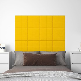 Wall panels 12 units yellow velvet 30x30 cm 1.08 m² by vidaXL, Wall covering - Ref: Foro24-344048, Price: 28,05 €, Discount: %