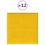 Wall panels 12 units yellow velvet 30x30 cm 1.08 m² by vidaXL, Wall covering - Ref: Foro24-344048, Price: 28,05 €, Discount: %