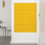 Wall panels 12 units yellow velvet 30x30 cm 1.08 m² by vidaXL, Wall covering - Ref: Foro24-344048, Price: 28,05 €, Discount: %