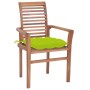 Solid teak dining chairs, set of 8, with bright green cushions. by vidaXL, Garden chairs - Ref: Foro24-3072999, Price: 776,99...