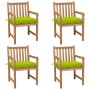 Garden chairs 4 pcs teak wood with bright green cushions by vidaXL, Garden chairs - Ref: Foro24-3073030, Price: 551,30 €, Dis...