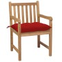 Garden chairs 8 units solid teak wood with red cushions by vidaXL, Garden chairs - Ref: Foro24-3073079, Price: 1,00 €, Discou...