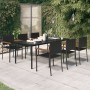 Juego de comedor para jardín 7 piezas negro de vidaXL, Conjuntos de jardín - Ref: Foro24-3099417, Precio: 521,24 €, Descuento: %