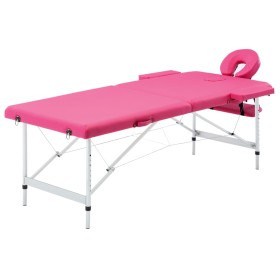 Klappbare Massageliege 2 Zonen rosa Aluminium von vidaXL, Massageliegen - Ref: Foro24-110194, Preis: 151,76 €, Rabatt: %