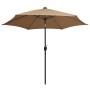 Umbrella with LED lights and a 300 cm gray taupe aluminum pole by vidaXL, Umbrellas - Ref: Foro24-47363, Price: 105,00 €, Dis...