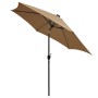 Umbrella with LED lights and a 300 cm gray taupe aluminum pole by vidaXL, Umbrellas - Ref: Foro24-47363, Price: 105,00 €, Dis...