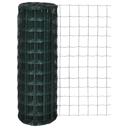 Euro fence set, green steel, 25x0.8 m by vidaXL, fence panels - Ref: Foro24-140590, Price: 65,87 €, Discount: %