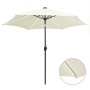 Regenschirm mit LED-Leuchten und weißem Sand Aluminiumstange 300 cm von vidaXL, Sonnenschirme - Ref: Foro24-47361, Preis: 102...