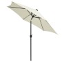 Umbrella with LED lights and white sand aluminum pole 300 cm by vidaXL, Umbrellas - Ref: Foro24-47361, Price: 102,77 €, Disco...