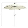 Umbrella with LED lights and white sand aluminum pole 300 cm by vidaXL, Umbrellas - Ref: Foro24-47361, Price: 102,77 €, Disco...