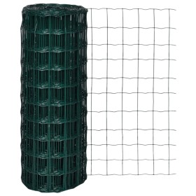 Euro fence set, green steel, 10x1 m by vidaXL, fence panels - Ref: Foro24-140573, Price: 33,99 €, Discount: %