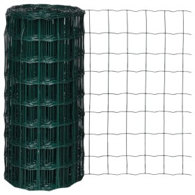 Euro fence set, green steel, 25x0.8 m by vidaXL, fence panels - Ref: Foro24-140578, Price: 52,65 €, Discount: %