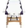 Camilla de masaje plegable 3 zonas madera blanco y morado de vidaXL, Mesas de masaje - Ref: Foro24-110217, Precio: 140,24 €, ...