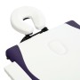 Camilla de masaje plegable 3 zonas madera blanco y morado de vidaXL, Mesas de masaje - Ref: Foro24-110217, Precio: 140,24 €, ...