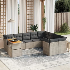 Garden sofa set 10 pieces with gray synthetic rattan cushions by vidaXL, Garden sets - Ref: Foro24-3271018, Price: 673,28 €, ...