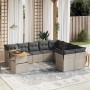 Garden sofa set 10 pieces with gray synthetic rattan cushions by vidaXL, Garden sets - Ref: Foro24-3271018, Price: 659,27 €, ...