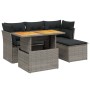 Set de muebles de jardín 6 pzas y cojines ratán sintético gris de vidaXL, Conjuntos de jardín - Ref: Foro24-3270808, Precio: ...