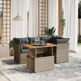 Garden sofa set with 5-piece synthetic rattan gray cushions by vidaXL, Garden sets - Ref: Foro24-3270815, Price: 371,99 €, Di...