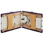 Camilla de masaje plegable 3 zonas madera blanco y morado de vidaXL, Mesas de masaje - Ref: Foro24-110217, Precio: 140,24 €, ...