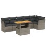 7-piece garden sofa set with gray PE rattan cushions by vidaXL, Garden sets - Ref: Foro24-3270843, Price: 480,45 €, Discount: %