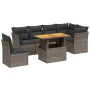 7-piece garden sofa set with gray PE rattan cushions by vidaXL, Garden sets - Ref: Foro24-3270857, Price: 480,45 €, Discount: %