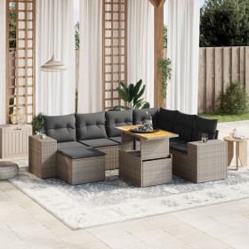 Set mit 8 Gartensofas und Kissen synthetisches Rattangrau von vidaXL, Gartensets - Ref: Foro24-3272754, Preis: 565,64 €, Raba...