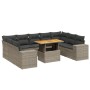 Set de sofás de jardín 10 pzas con cojines ratán sintético gris de vidaXL, Conjuntos de jardín - Ref: Foro24-3272782, Precio:...